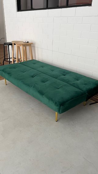 Sofa cama reclinable verde terciopelo