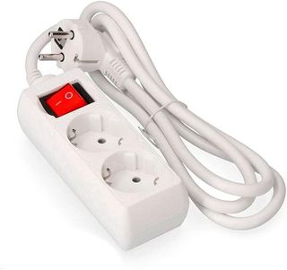 base multiple de 2 tomas con interruptor y 1,5 mts