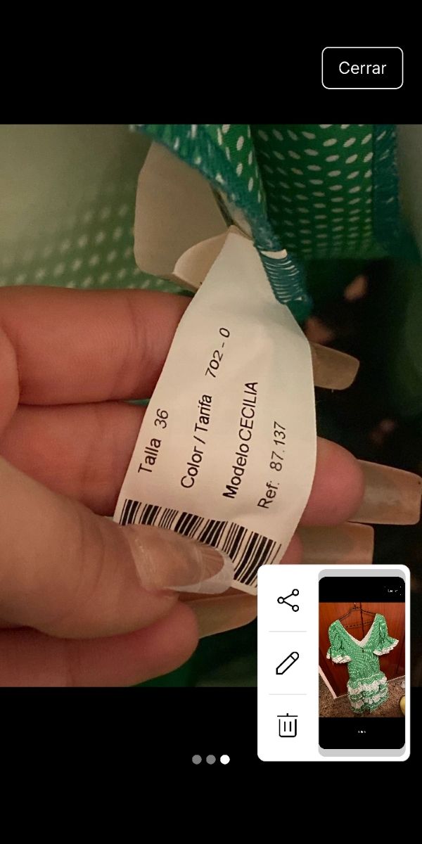 Traje o vestido de flamenca