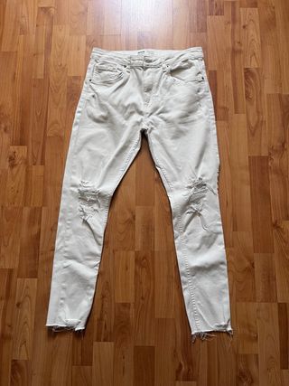Pantalones Vaqueros Rotos Blancos