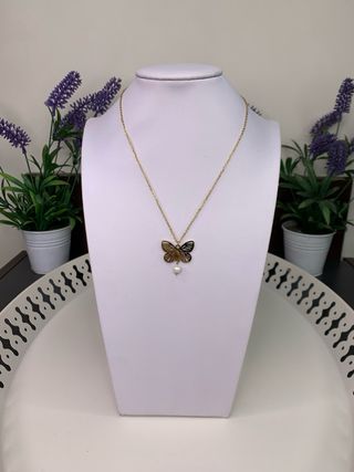 Collar de acero inoxidable color dorado nuevo con