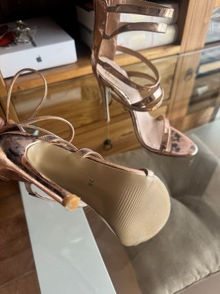 SANDALIAS BODA ORO ROSA NUEVAS
