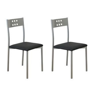 🖤 Lote de 2 sillas negras de polipiel montadas  