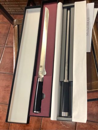 Cuchillo jamonero y chaira japoneses 