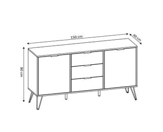 Aparador modelo "vangard" con 3 cajones