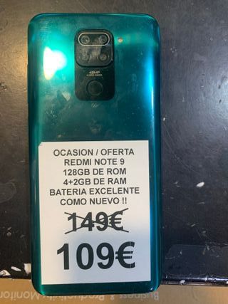 REDMI NOTE 9 128GB 6GB DE RAM - Como nuevo