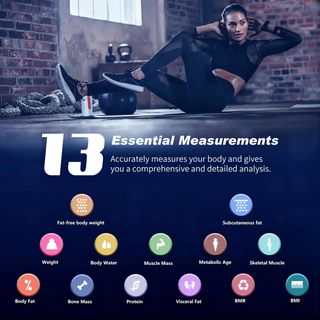 Báscula digital inteligente con análisis corporal.