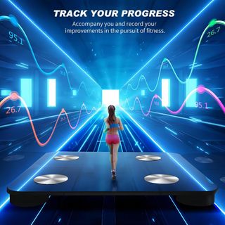 Báscula digital inteligente con análisis corporal.