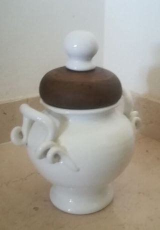 Biscottiera bianca  in ceramica vintage