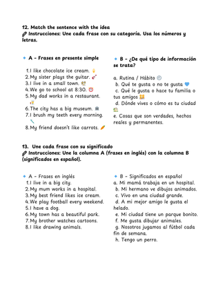 Cuento bilingüe infantil con glosario y ejercicios