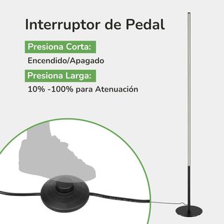 Lampara de Pie LED Regulable 3000k 147cm negra