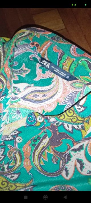 Vestido camisero estampado zara