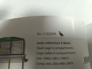 Jaula codornices cuatro departamentos