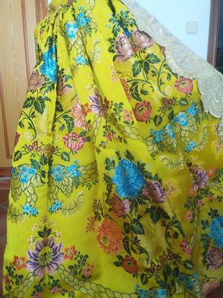 Traje fallera completo, manteletas y zapatos.