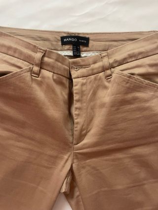 Pantalones beige basic mango