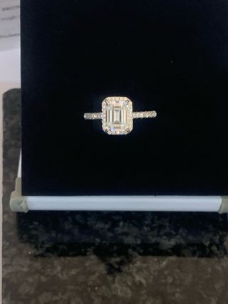 Anillo plata Con 2.00 Ct Diamante Moissanita 