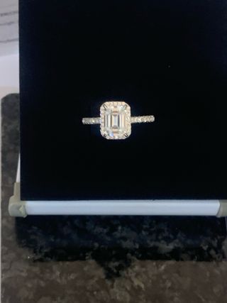 Anillo plata Con 2.00 Ct Diamante Moissanita 