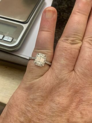 Anillo plata Con 2.00 Ct Diamante Moissanita 