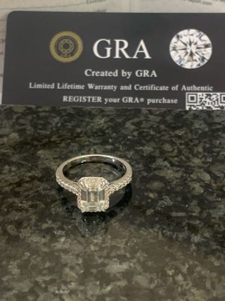 Anillo plata Con 2.00 Ct Diamante Moissanita 