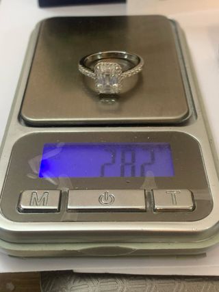 Anillo plata Con 2.00 Ct Diamante Moissanita 