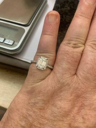 Anillo plata Con 2.00 Ct Diamante Moissanita 
