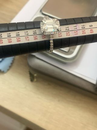 Anillo plata Con 2.00 Ct Diamante Moissanita 