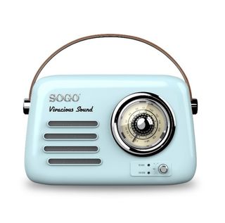 Radio Retro con Altavoz Bluetooth Azul