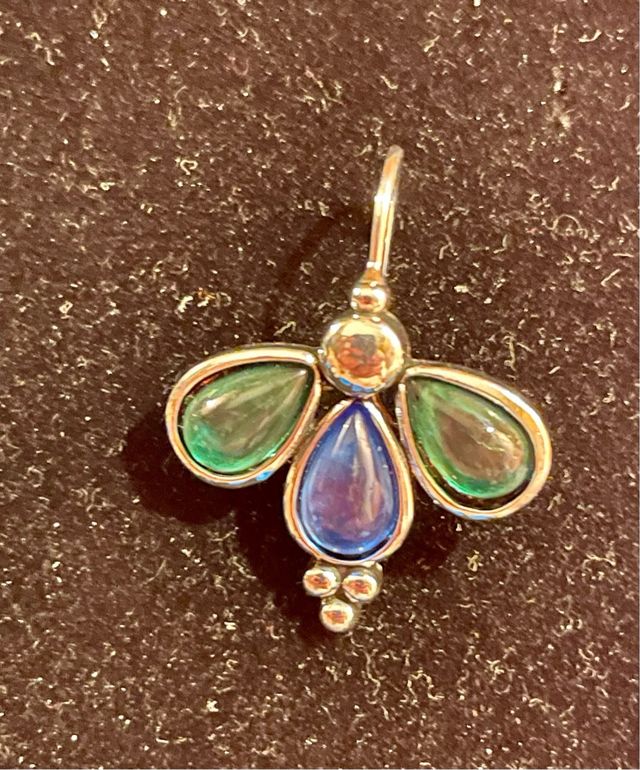 Pendientes pétalos azul y verde