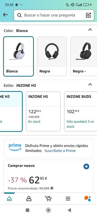 Sony INZONE H3 - Auriculares para gaming