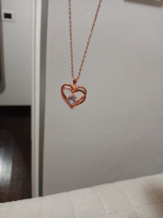 Collana colore oro rosa cuore