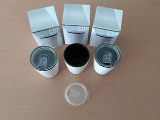 Lote vaso 10 tazas termo blanco