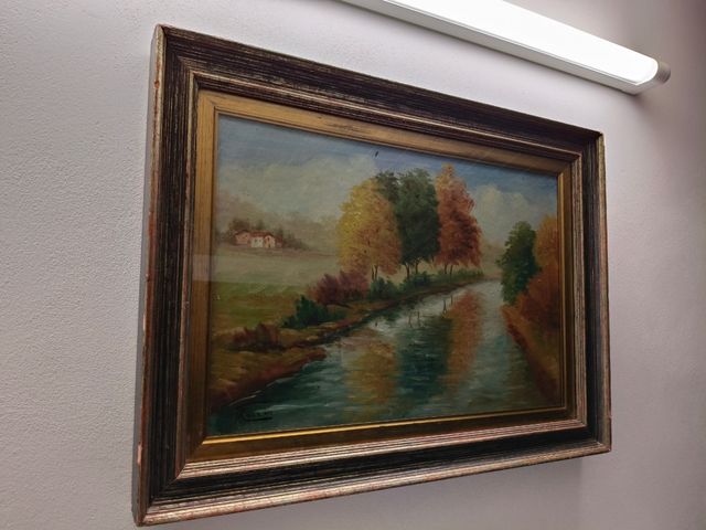 Tela ad olio paesaggio P.Rocchi