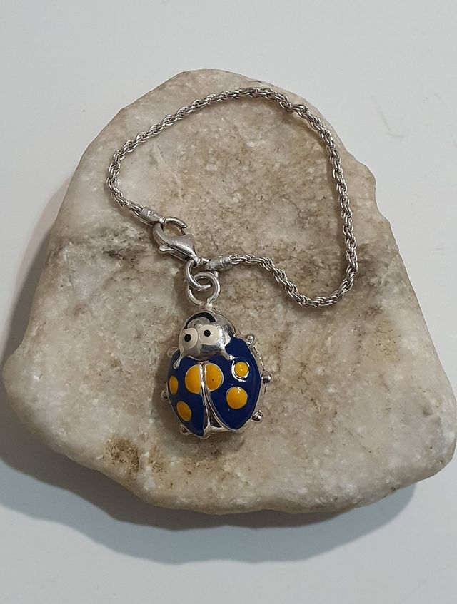 Portachiavi argento vintage '80 coccinella