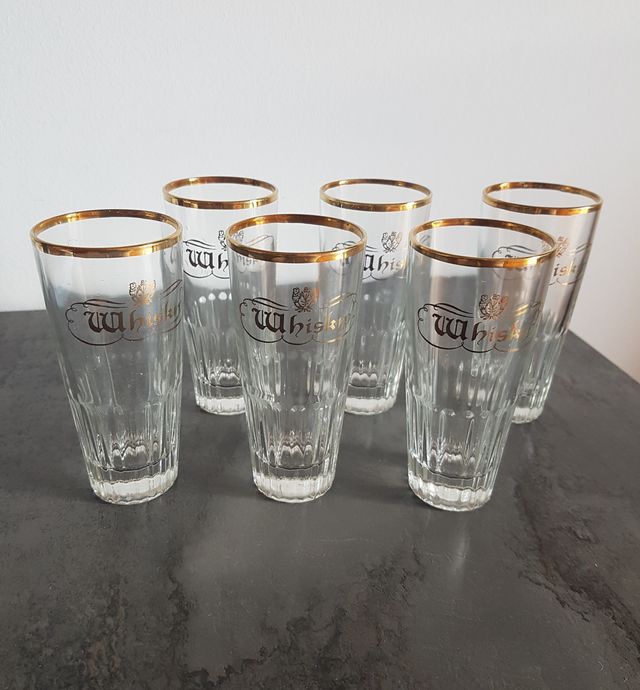 n°6 bicchieri Vintage bordo oro zecchinor Whisky