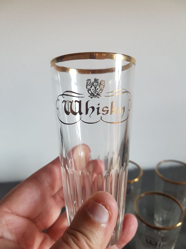 n°6 bicchieri Vintage bordo oro zecchinor Whisky