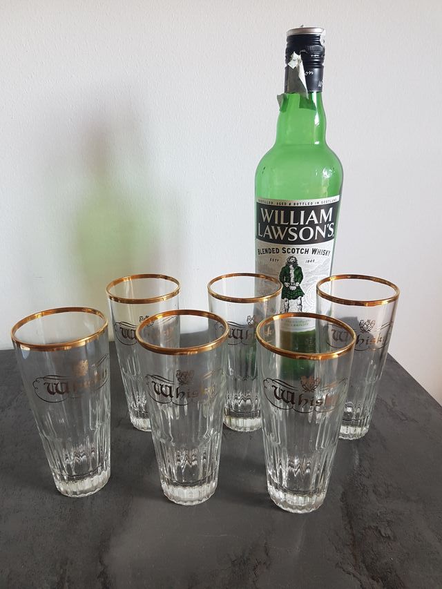 n°6 bicchieri Vintage bordo oro zecchinor Whisky