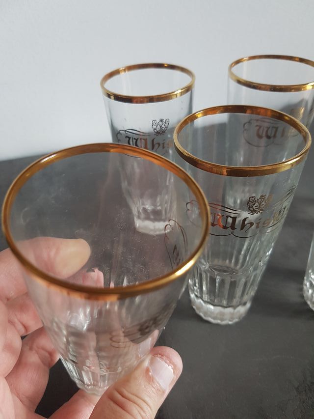 n°6 bicchieri Vintage bordo oro zecchinor Whisky