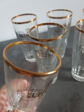 n°6 bicchieri Vintage bordo oro zecchinor Whisky