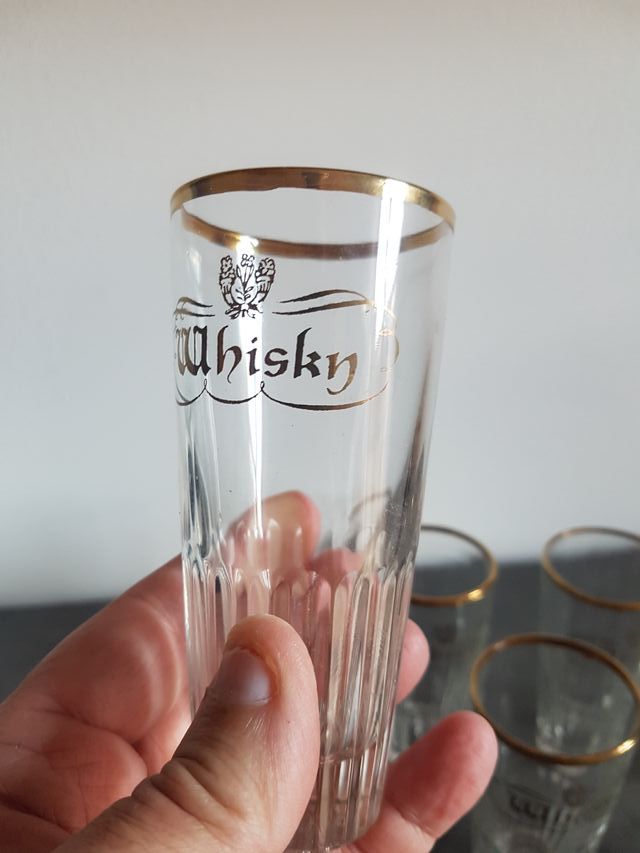 n°6 bicchieri Vintage bordo oro zecchinor Whisky