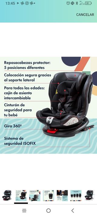 Silla coche bebé grupo 0123