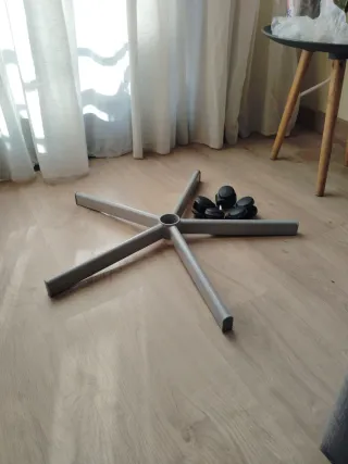 Base estrella metal gris galvanizado silla oficina