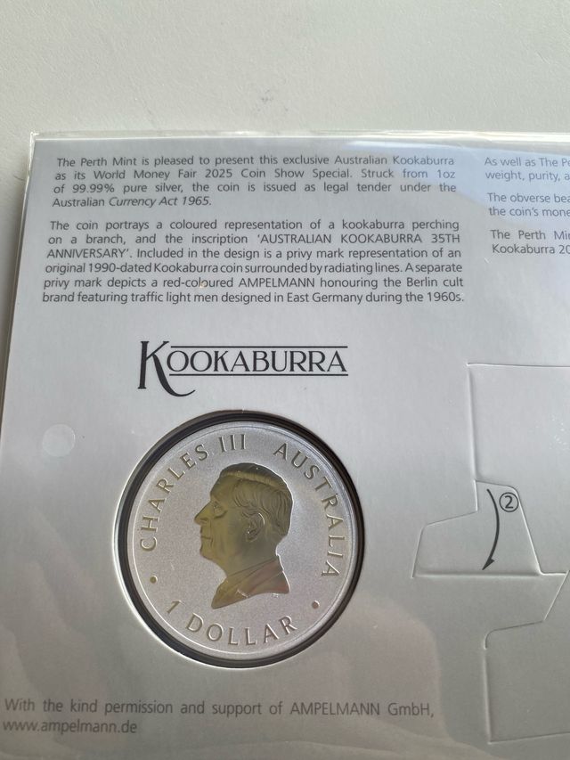 1 onza plata Kookaburra 2025 35 aniversario