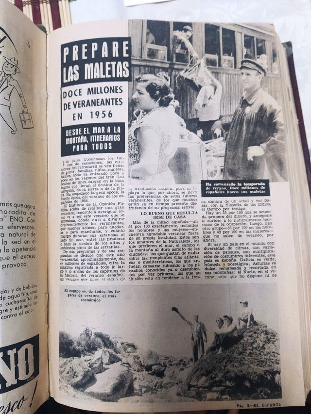 Libro del periódico español antiguo año58