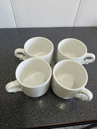 TAZAS CAFE CON LECHE PORCELANA BLANCA