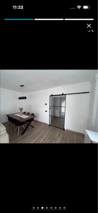 Puerta de cristal y aluminio negro nueva