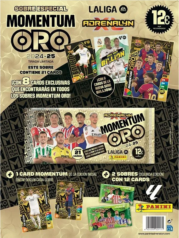 Sobre Momentum oro La Masia 2025 Adrenalyn la liga