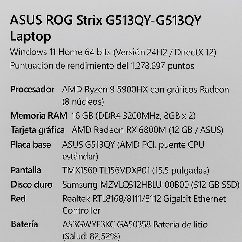 💻 ASUS ROG Strix G15 Advantage Edition G513QY afbeelding 5