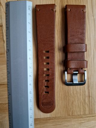 Correa de piel para reloj, de 22 mm