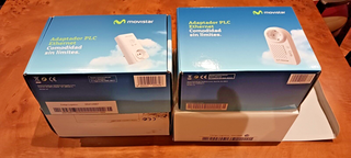 CONJUNTO 2 PLC ETHERNET MOVISTAR. COMPLETO.