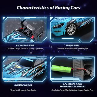 Auto da corsa telecomandata per 3-8 bambini (blue)